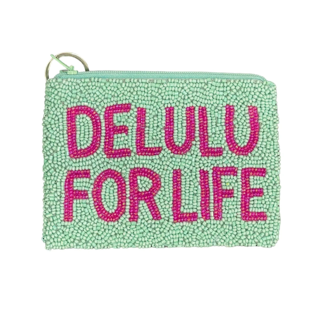 Delulu For Life Beaded Coin Purse