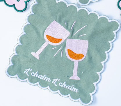 Martini Mensch Embroidered Cocktail Napkins