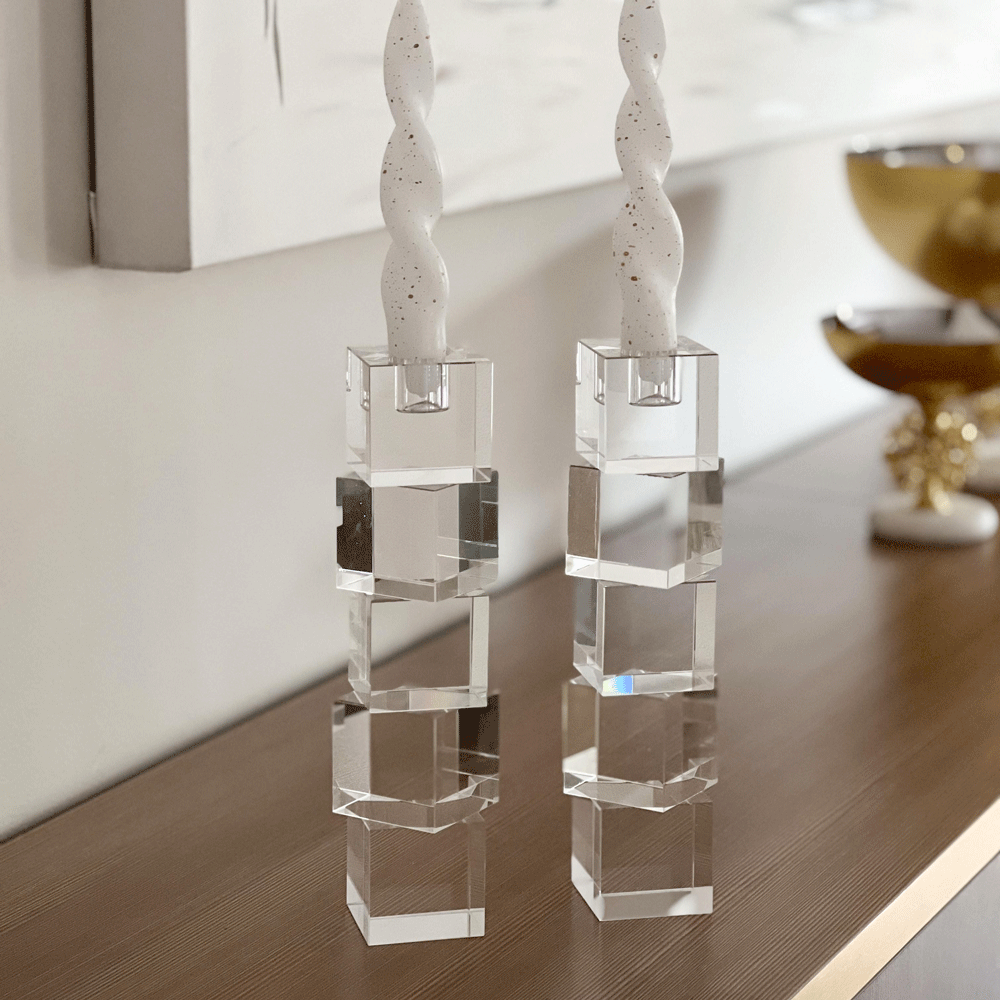 Crystal Taper Candlesticks