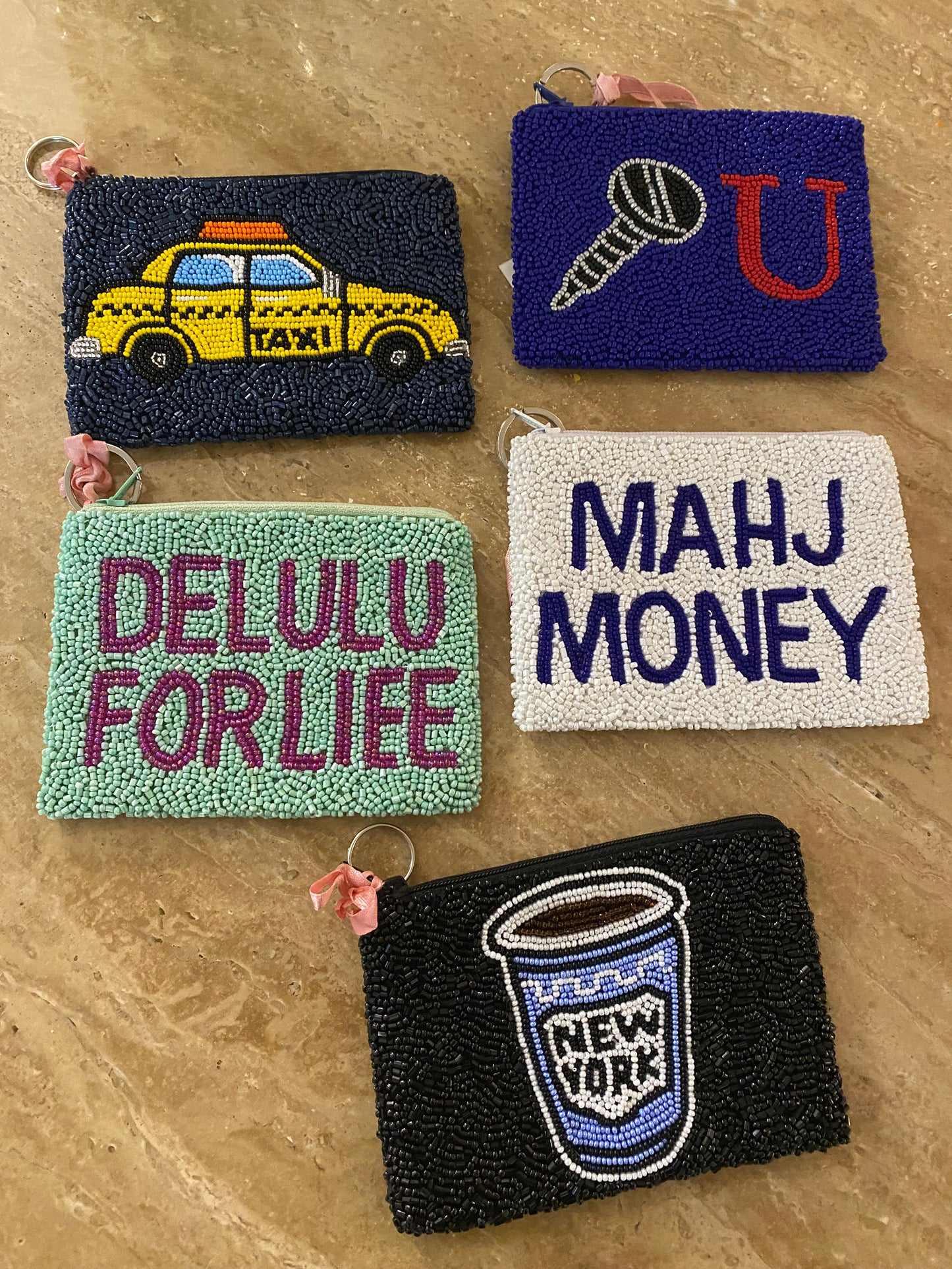 Delulu For Life Beaded Coin Purse