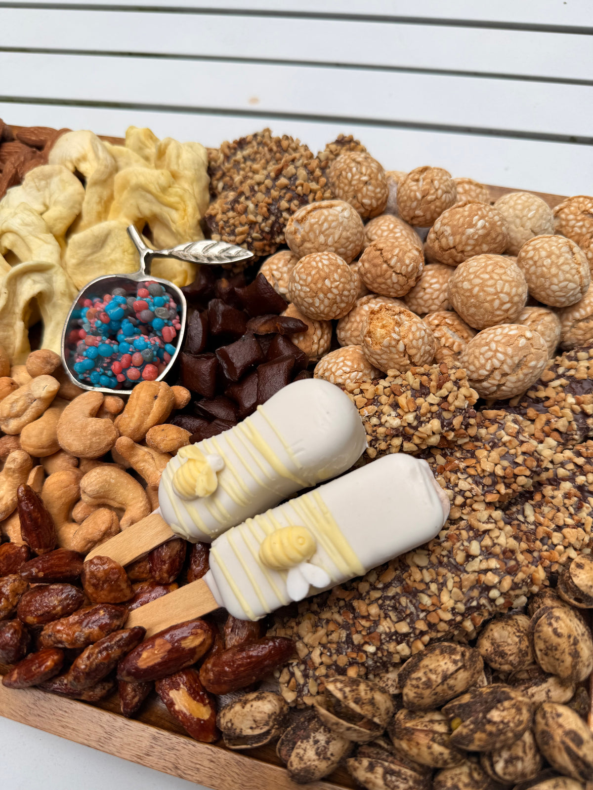 Rosh Hashanah Grazing Board | Nuts, Dried Fruit & Chocolate-Covered Treats