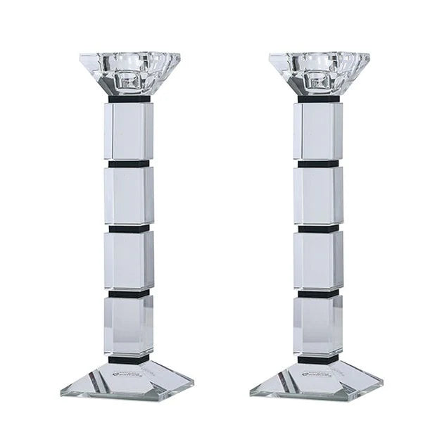 Crystal Candlesticks Square Design Set of Two
