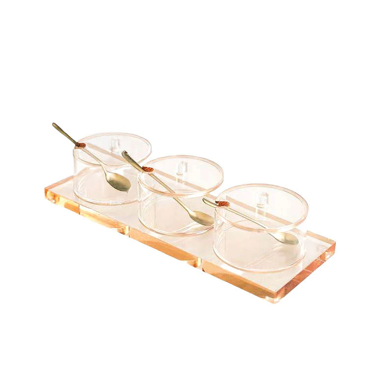 Amber Lucite Dip Serving Tray