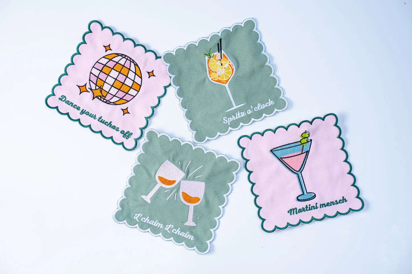 Martini Mensch Embroidered Cocktail Napkins