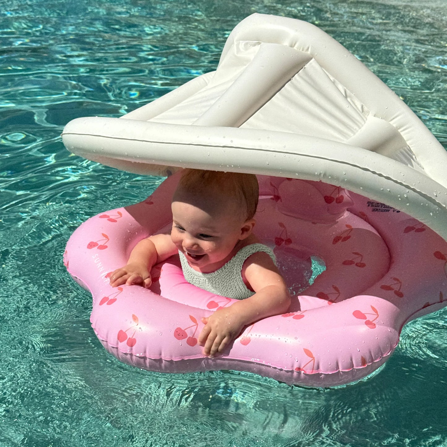 Baby Pool Float - cotton candy cherry print