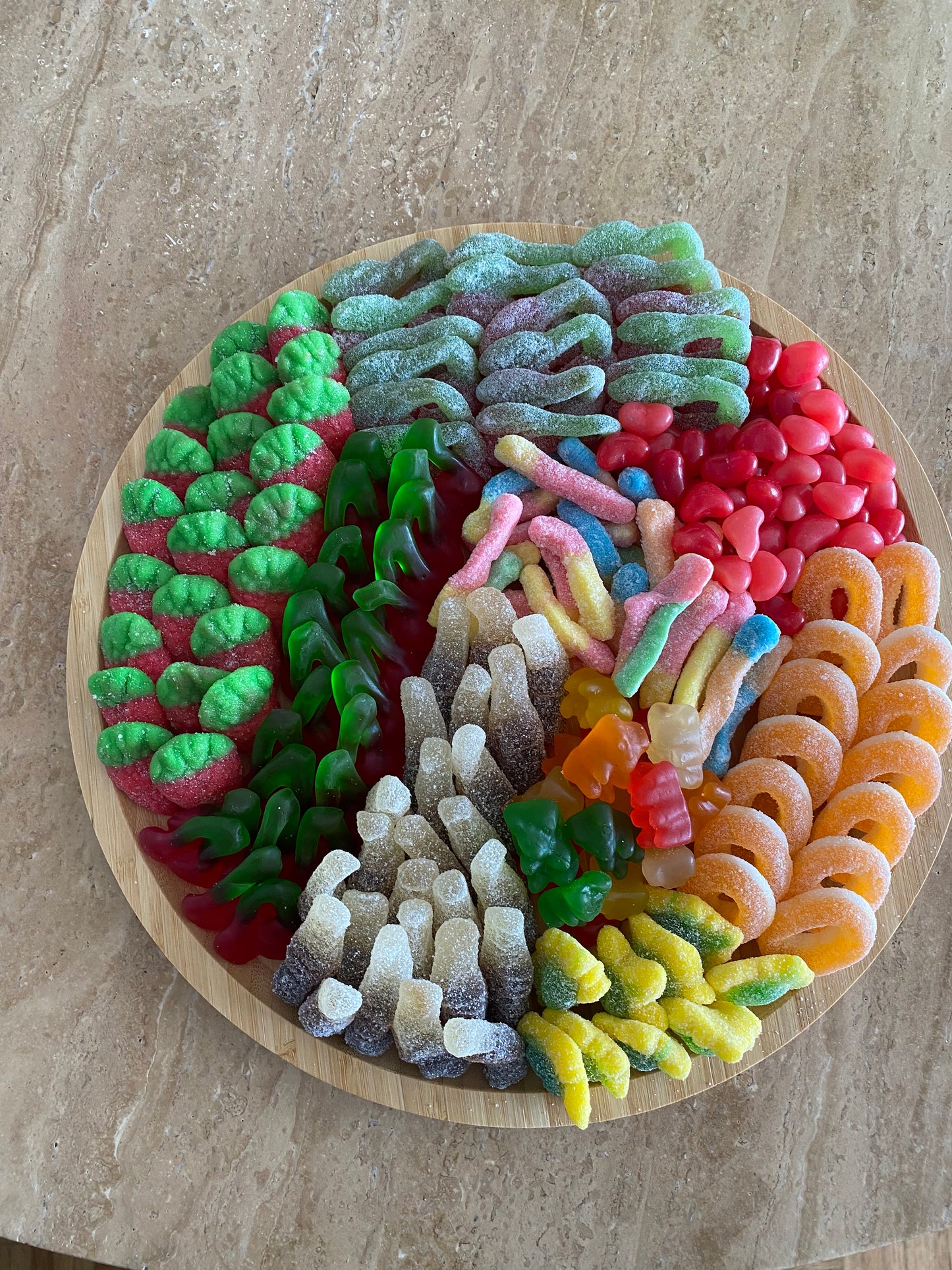 Kosher Candy Tray on Reusable Bamboo Charcuterie Board | Perfect Hostess, Shabbat & Holiday Gift