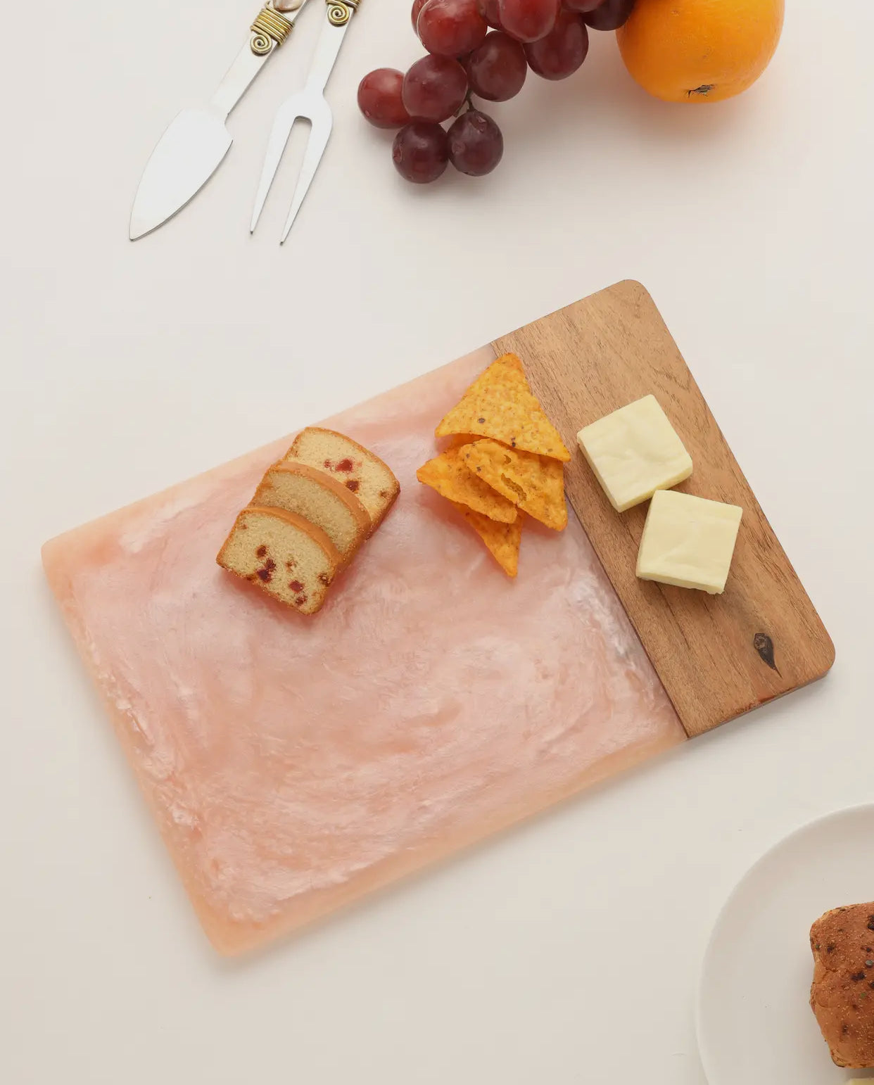 Resin and wood cheese serving board
