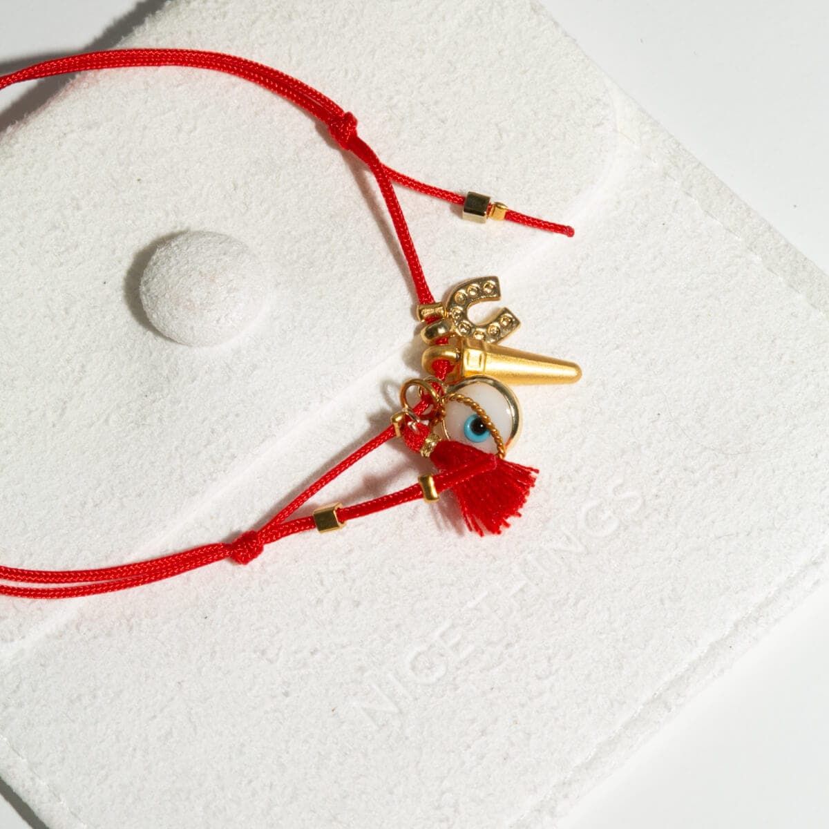 All The Luck Red String Charm Bracelet