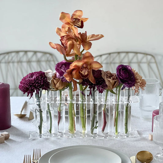 Lucite vase tube individual flower lucite vase