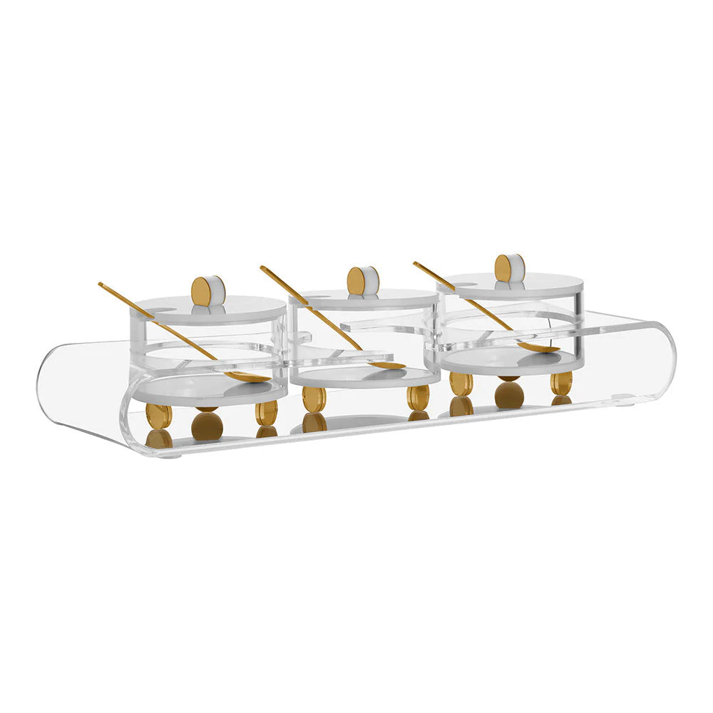 Lucite Dip Tray with Tray