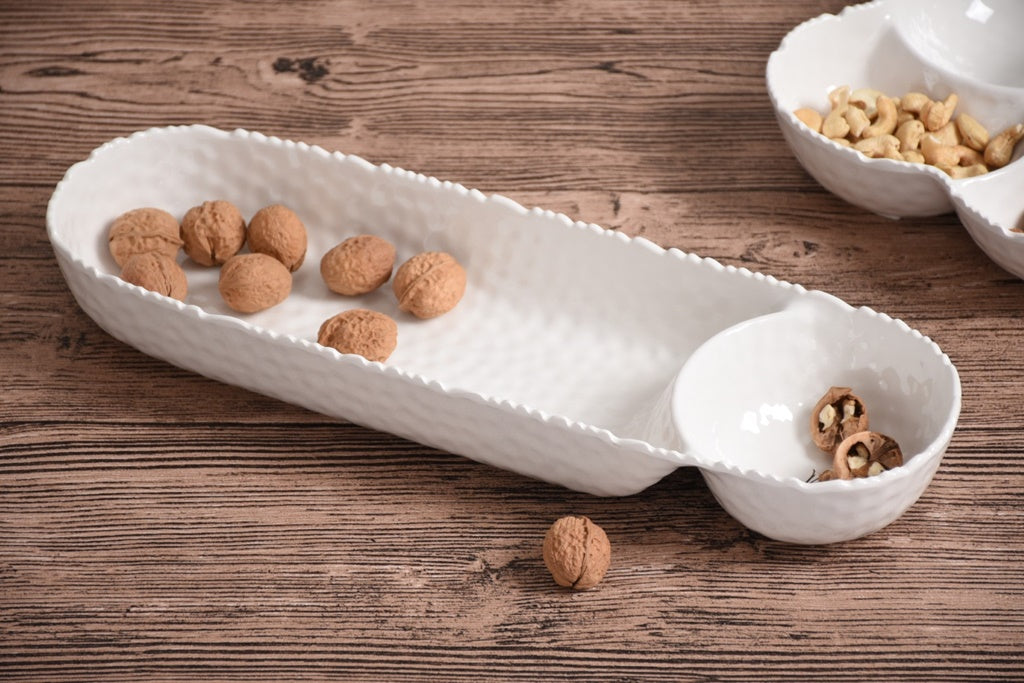 Glossy Melamine Chip & Dip Shatterproof Tray
