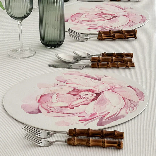 Stainless Steel Bamboo Flatware Set