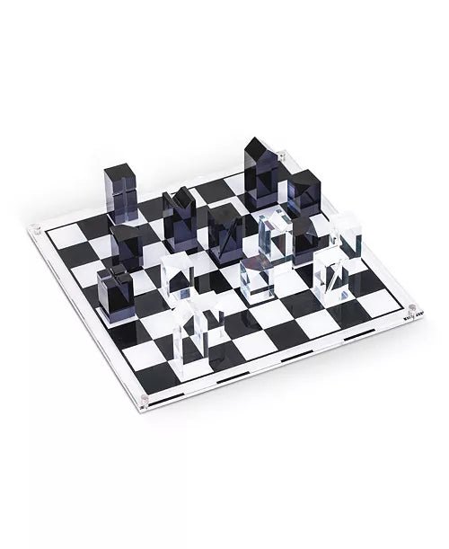 Acrylic Chess Set lucite black and white chess game set gift luxury