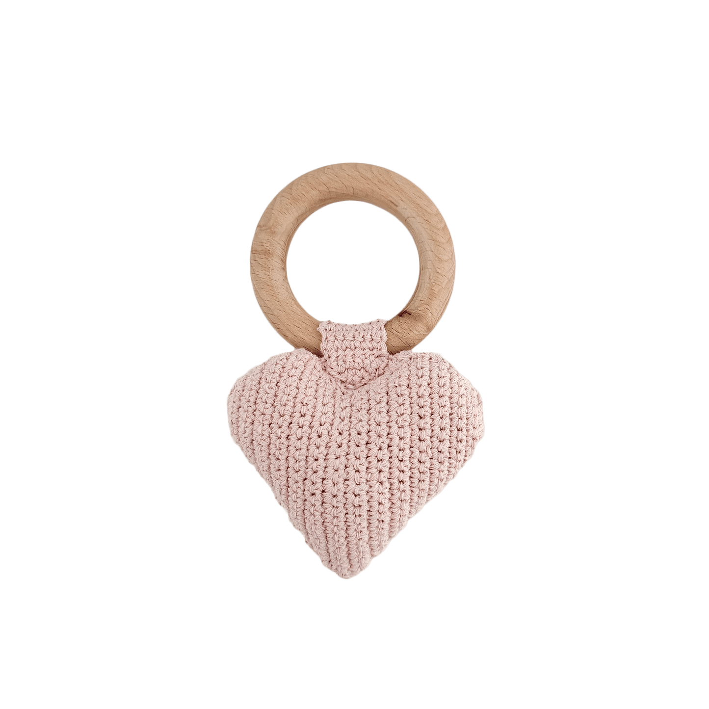 Cream Pique Blanket and Blush Heart Rattle, Baby Gift Set - Little Somethings NYC