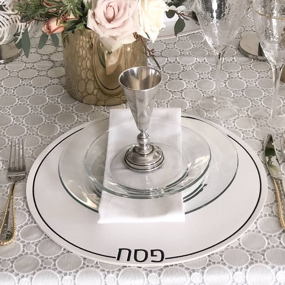 Leatherette Passover Placemats - Set of 4 - Little Somethings NYC