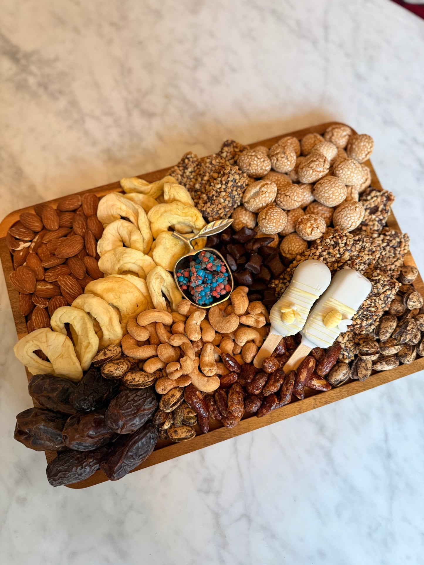 Rosh Hashanah Grazing Board | Nuts, Dried Fruit & Chocolate-Covered Treats