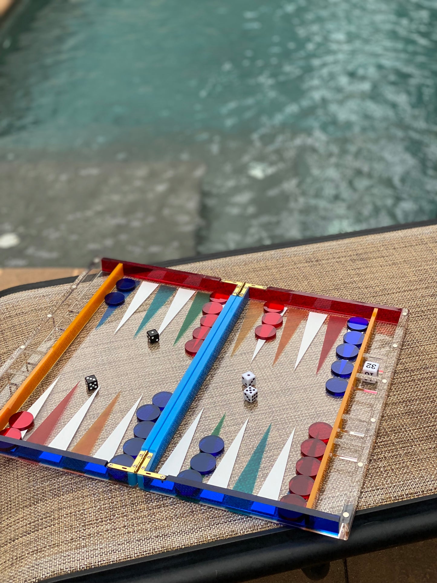 Lucite backgammon