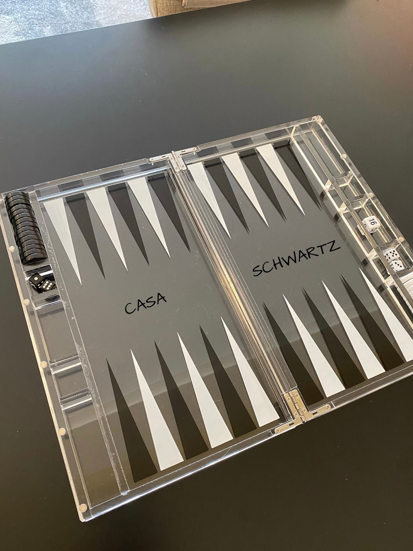 Lucite backgammon