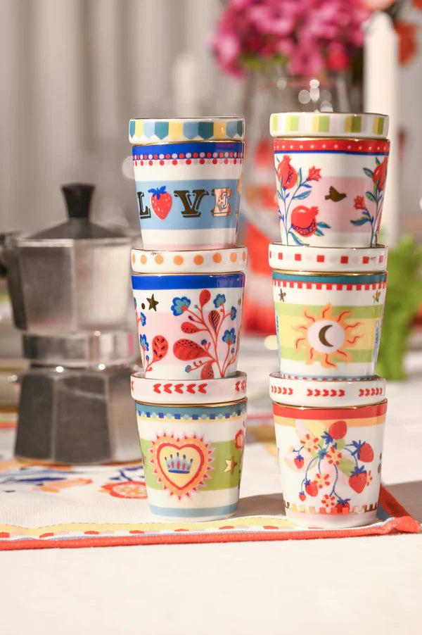 Porcelain Espresso Cup With Saucer/Lid