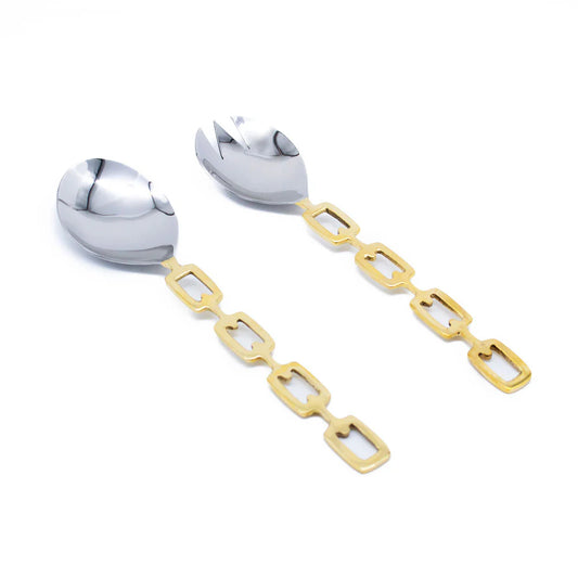 Luxe Linked Stainless Steel Serving Salad Spoon Utensils