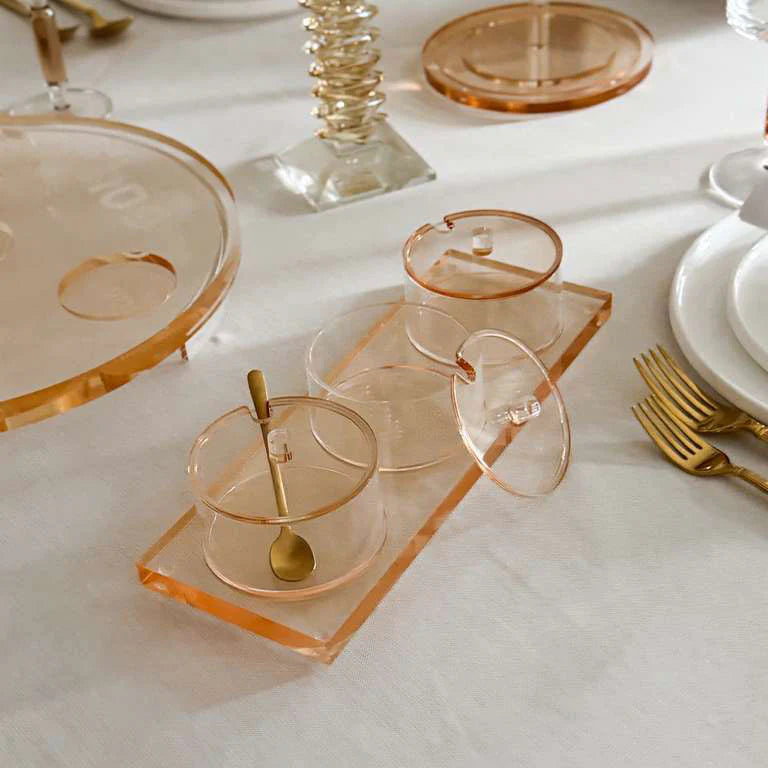 Amber Lucite Dip Serving Tray