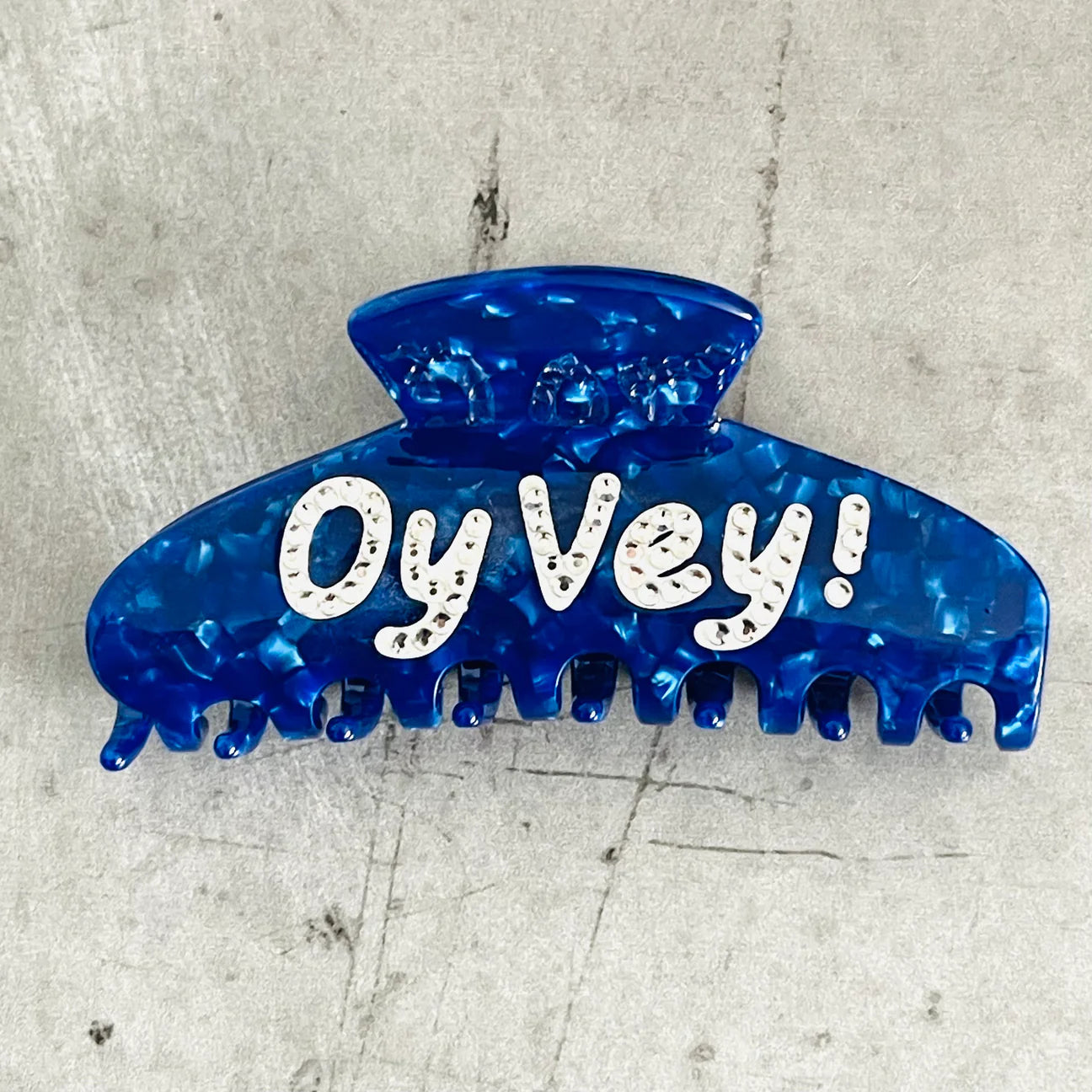 Oy Vey Blue Hair Rhinestone Claw Clip