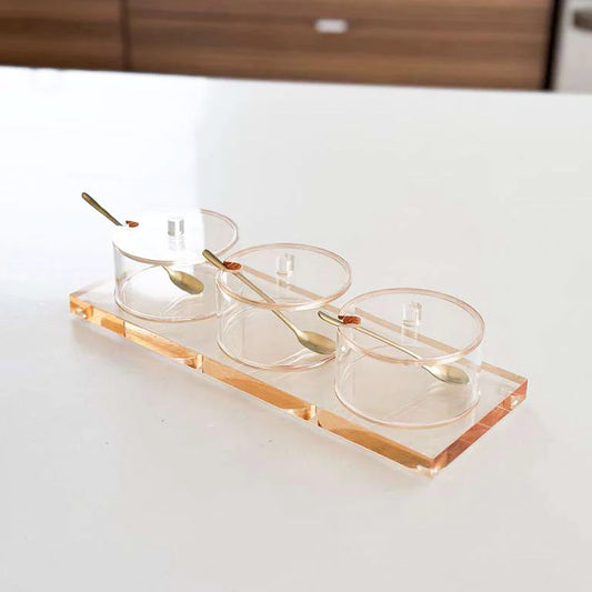 Amber Lucite Dip Serving Tray