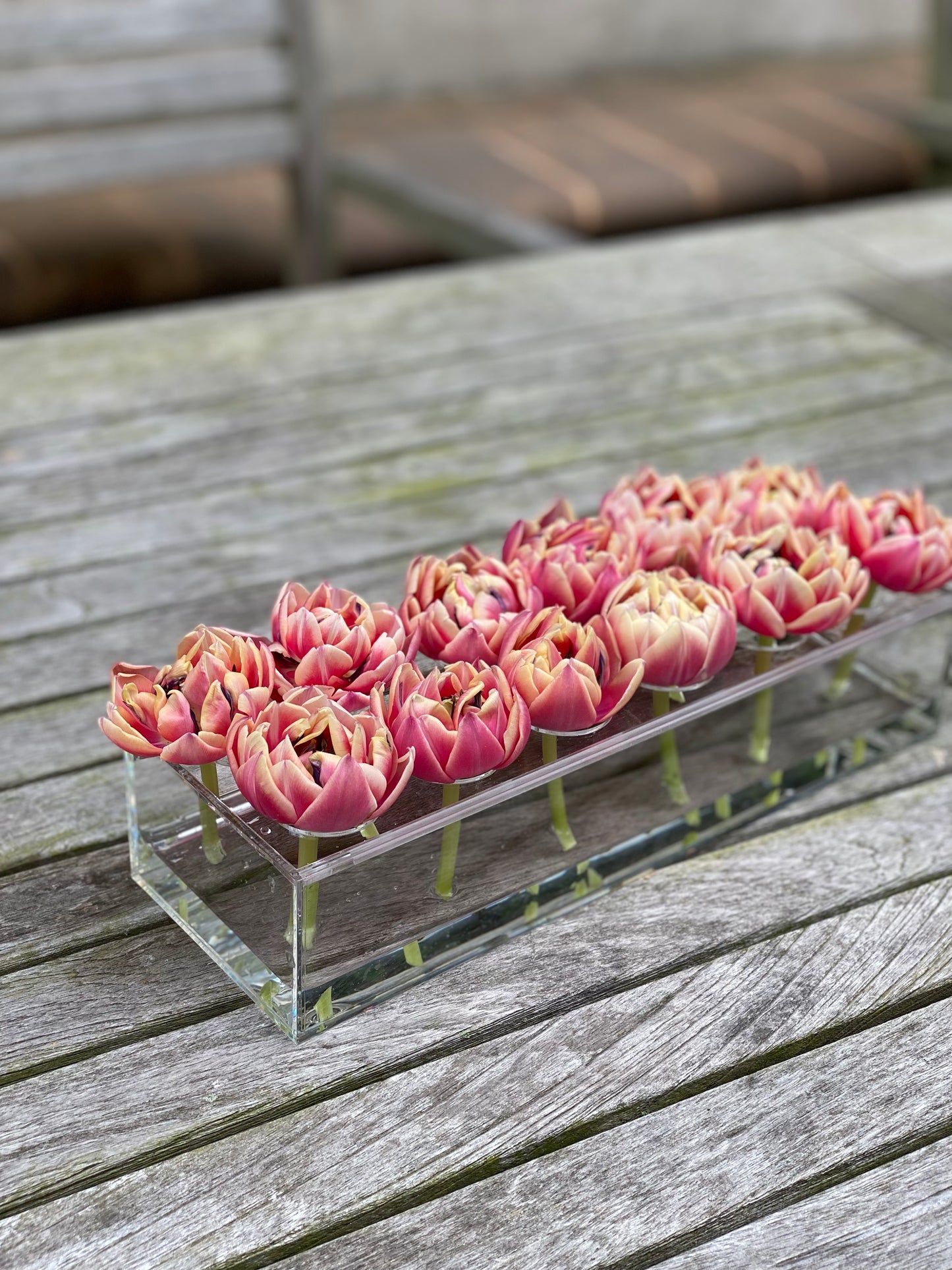 Lucite Rectangle Flower Box Centerpiece