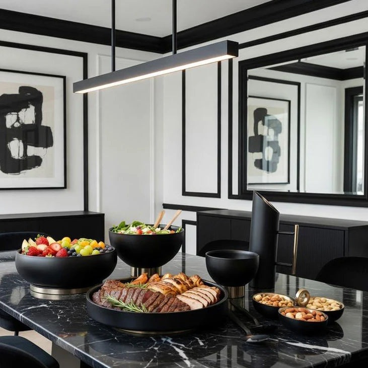 Matte Black Stainless Steel Serving Tray