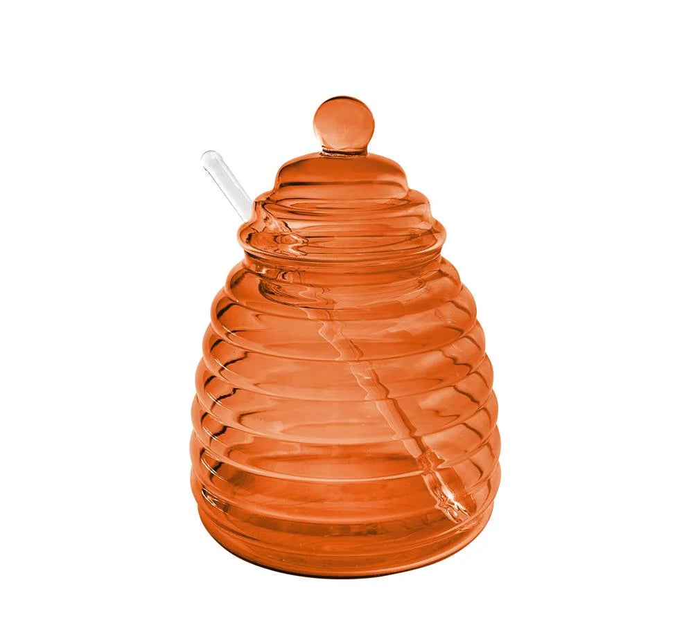 Hive Glass Honey Dish with spoon
