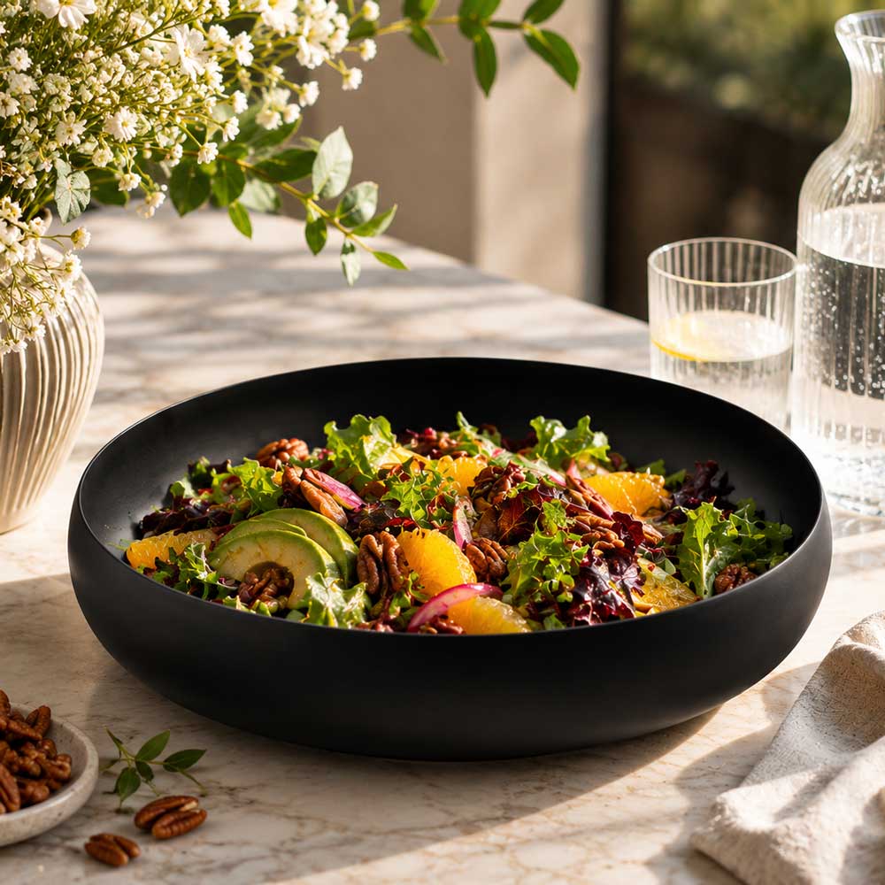 Matte Black Stainless Steel Round Tray
