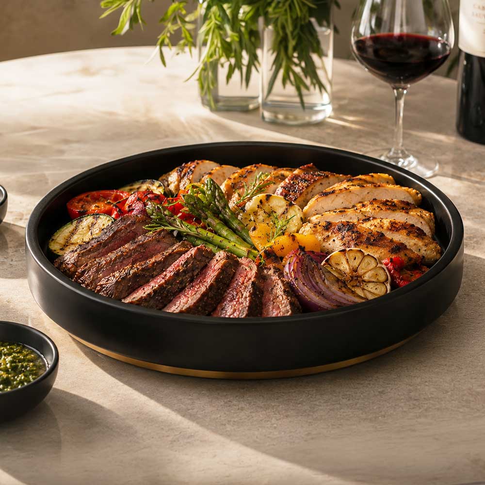 Matte Black Stainless Steel Serving Tray