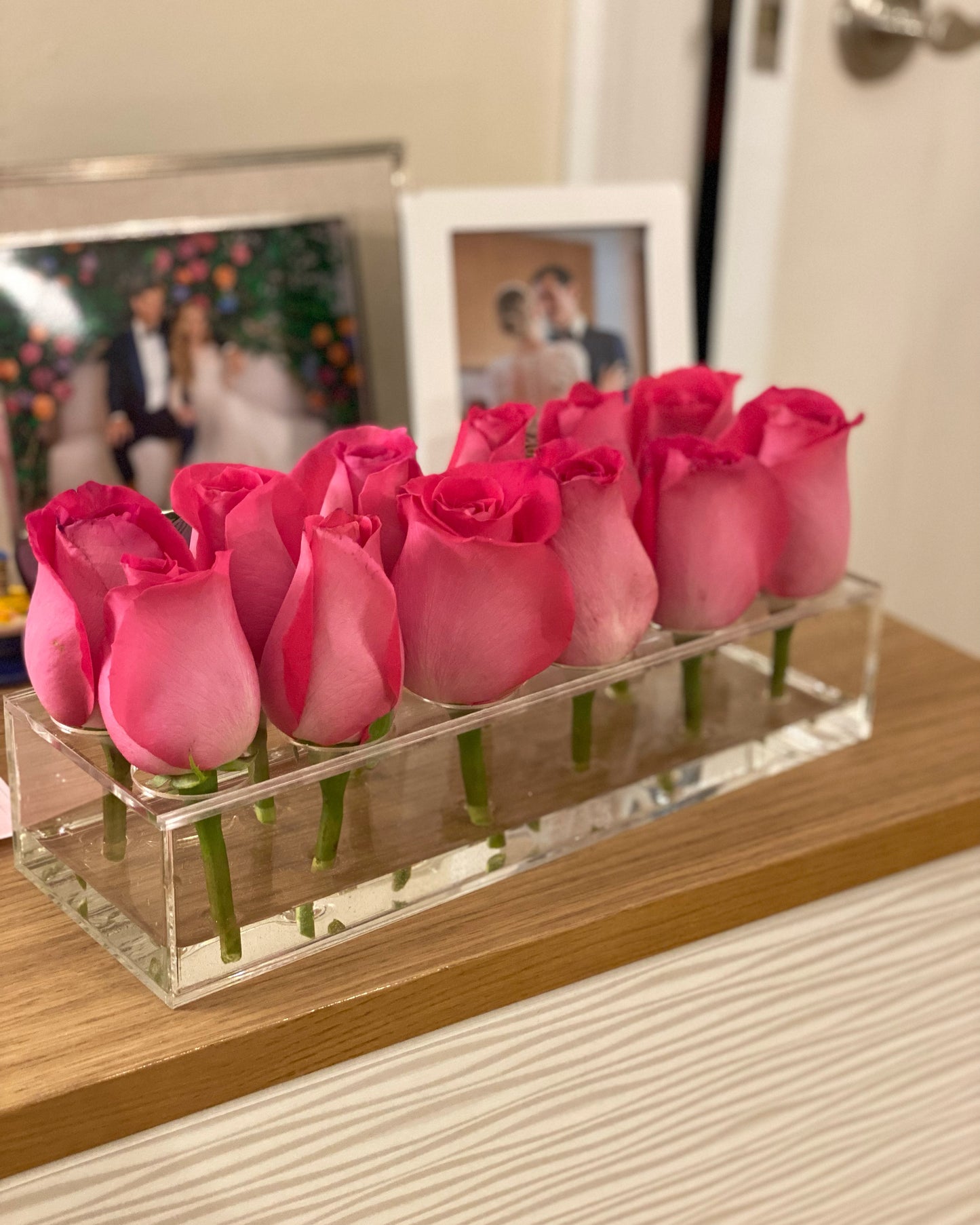 Lucite Rectangle Flower Box Centerpiece