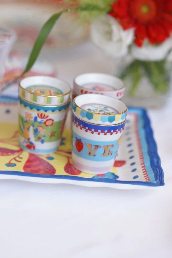 Porcelain Espresso Cup With Saucer/Lid