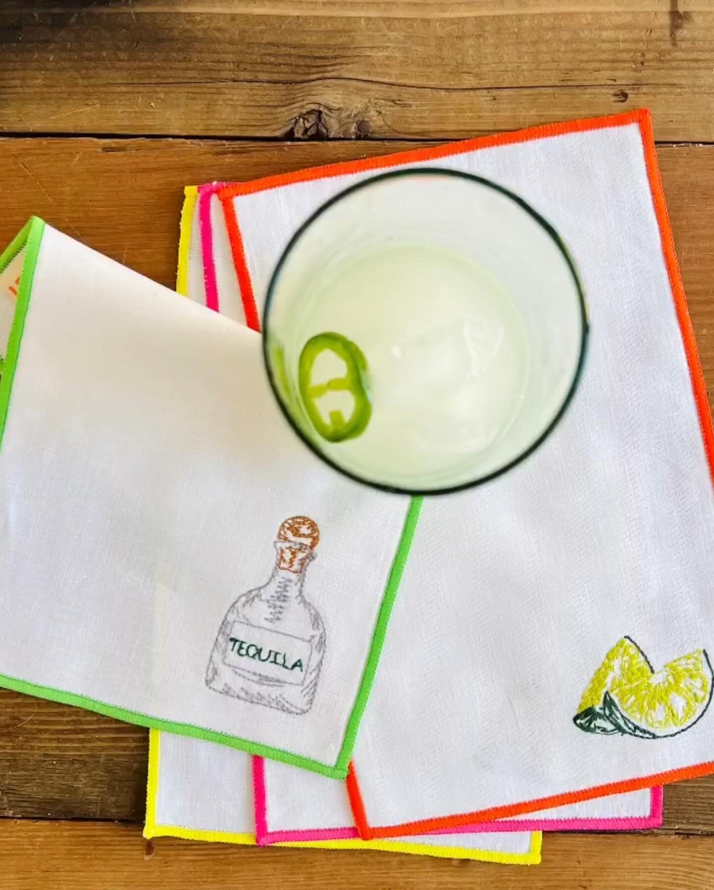 Tequila & Limes embroidered napkins