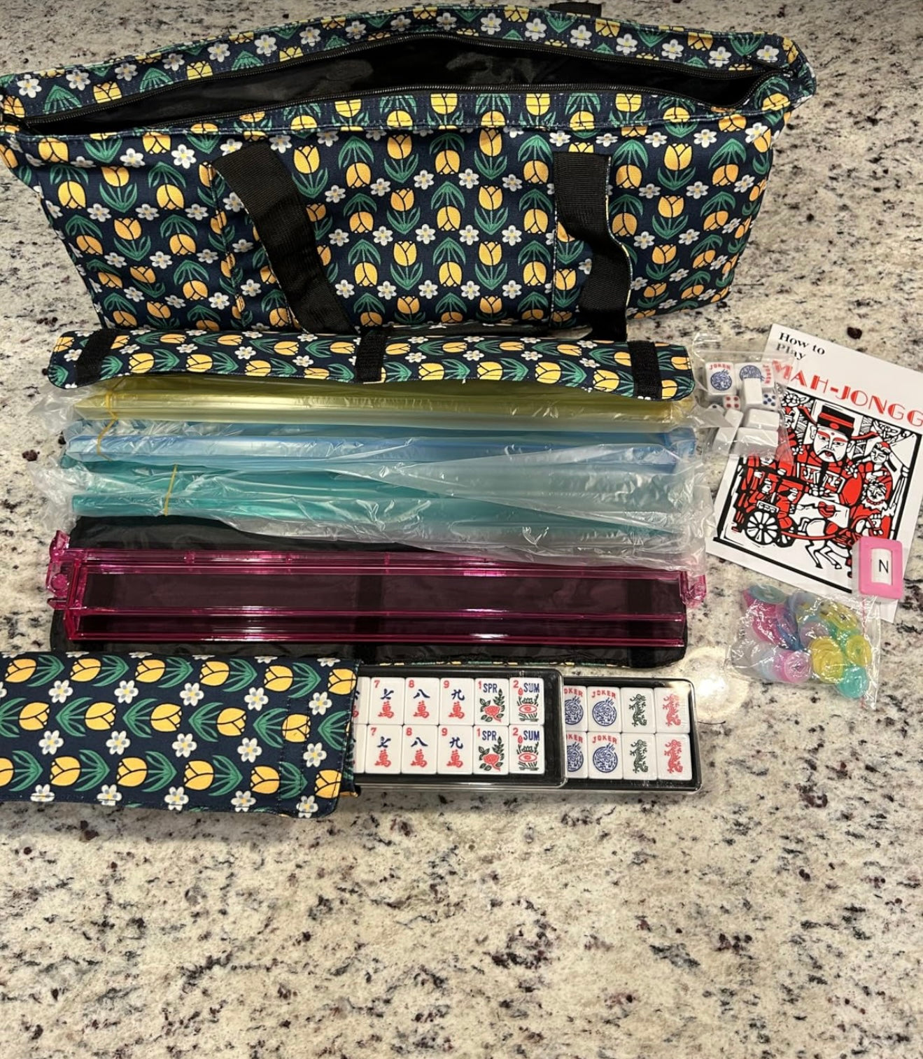 Mahjong Tile Set with Carrying Bag