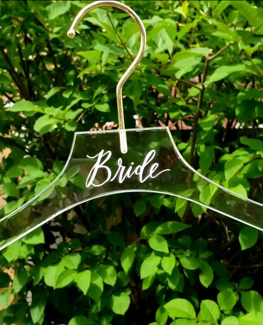 Personalized Acrylic Hanger - for Bride & Bridesmaid