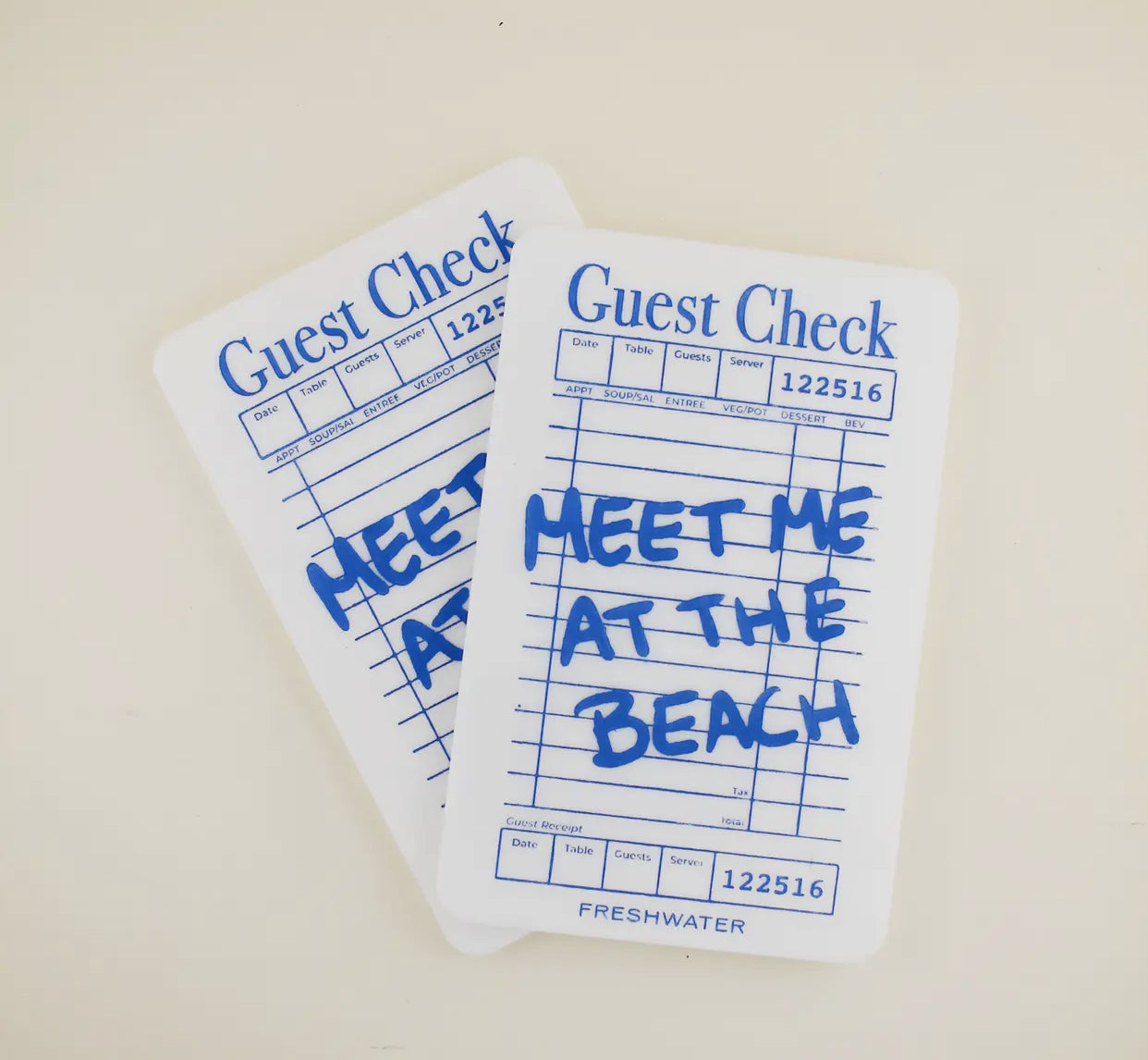 Meet Me At The Beach Guest Check Coaster