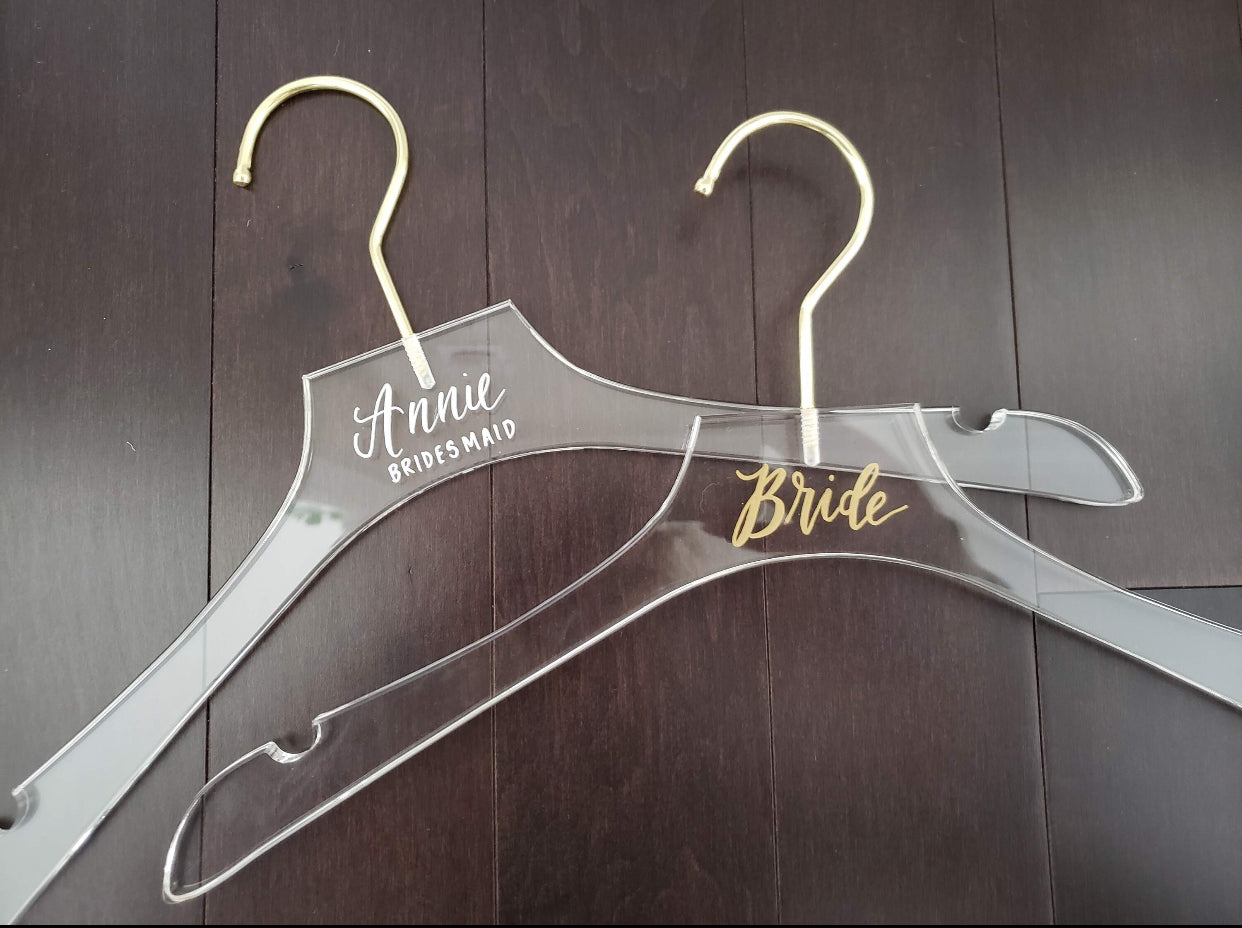 Personalized Acrylic Hanger - for Bride & Bridesmaid