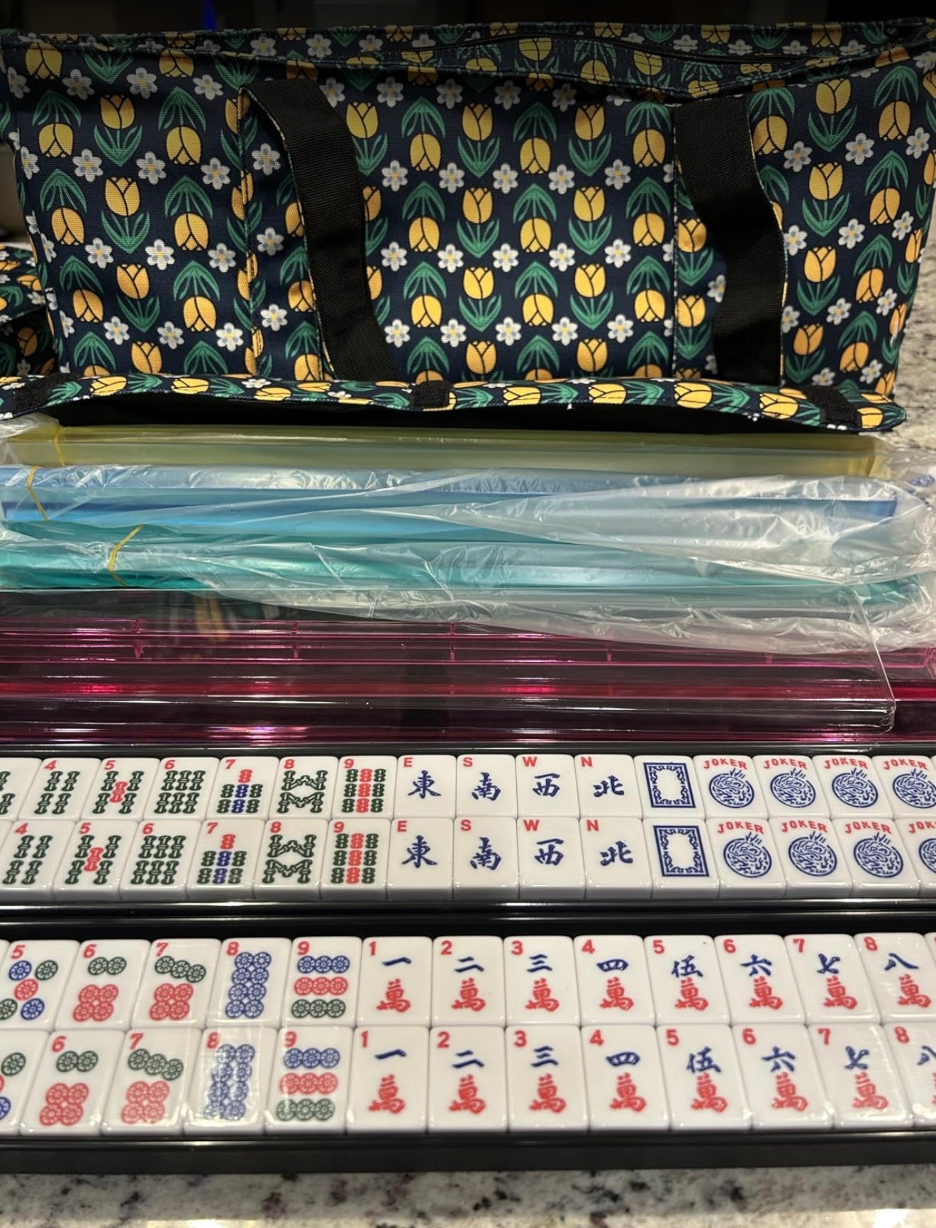 Mahjong Tile Set with Carrying Bag