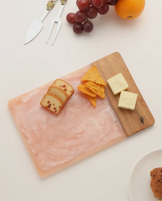 Resin and wood cheese serving board 