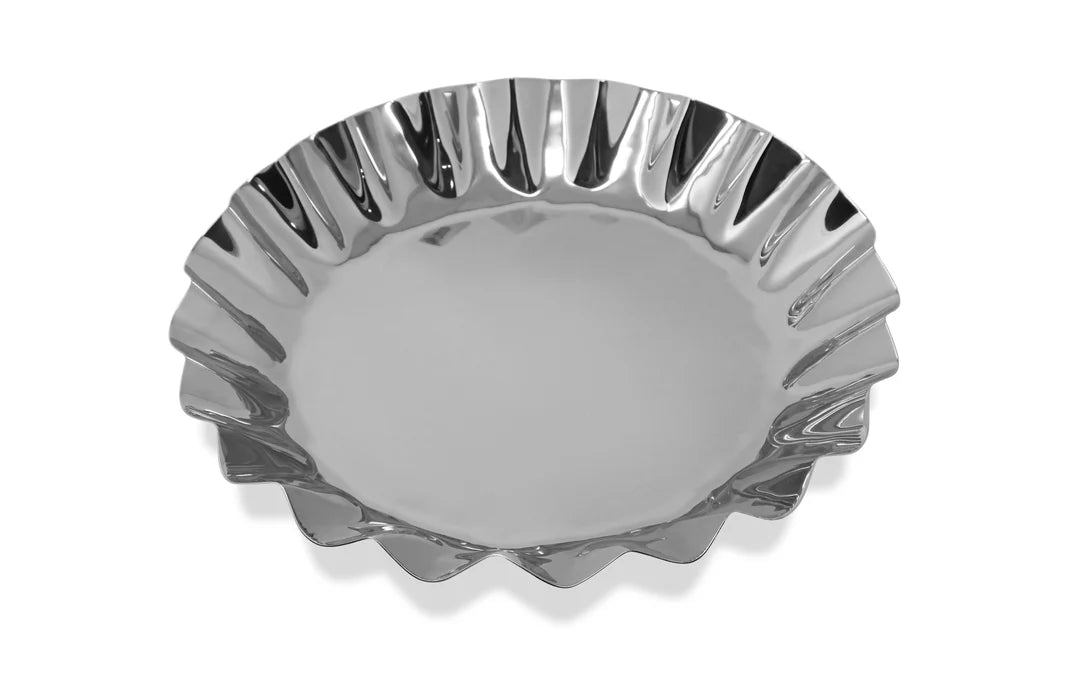 Stainless Steel Tray Bowl With Wavy Edge