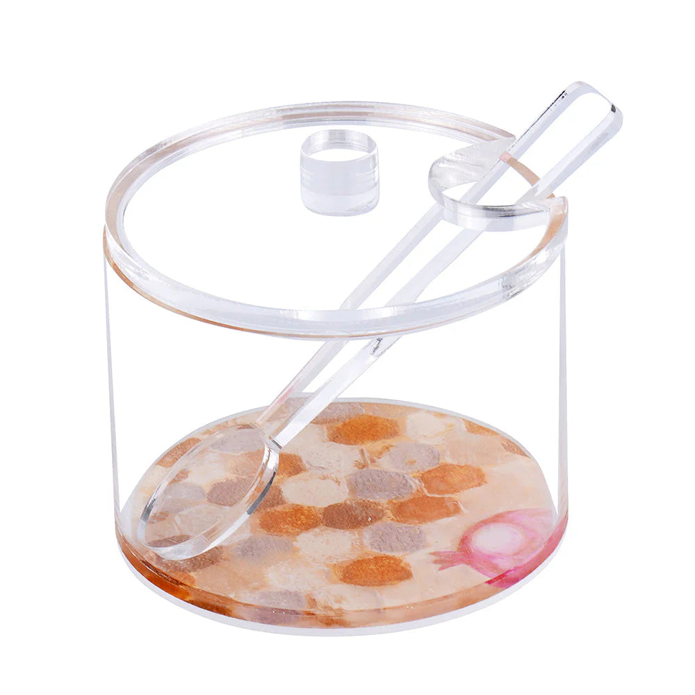 Lucite acrylic honey dish