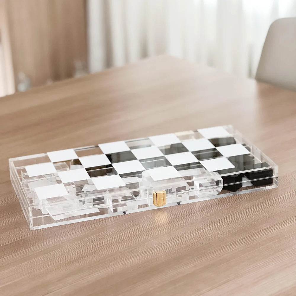 Lucite Foldable Chess Game Set