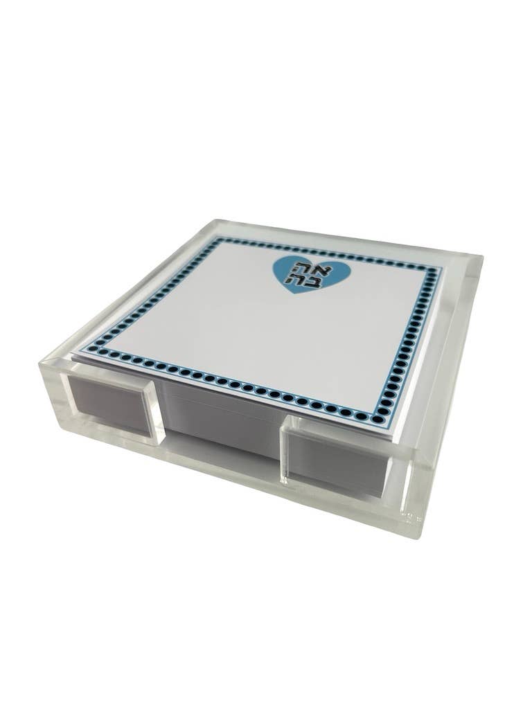 Notepad in Acrylic Holder Ahava Love Heart
