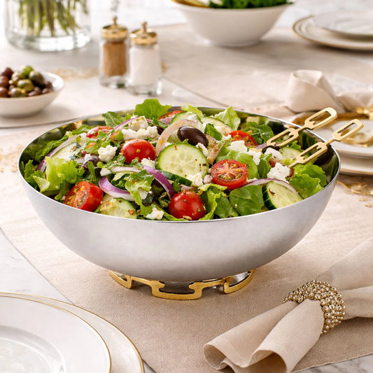 Luxe Linked Chain Stainless Steel Salad Serving Bowl