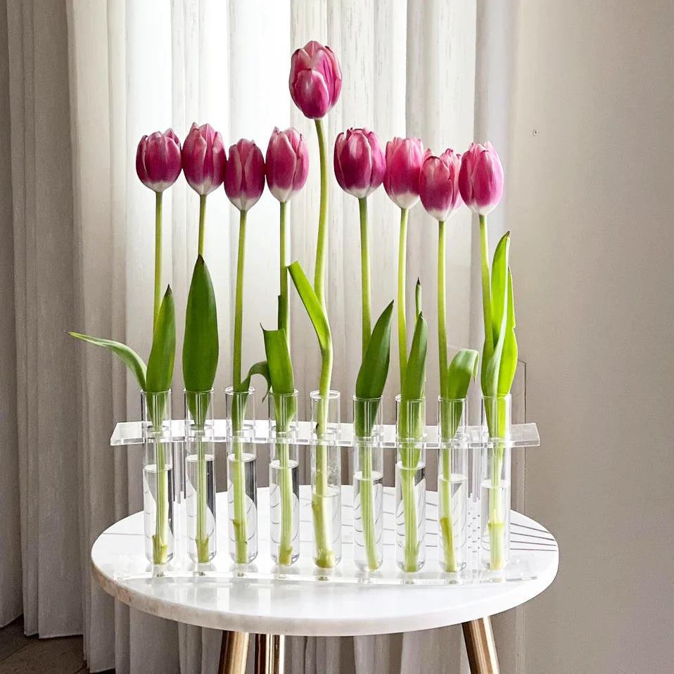 Modern lucite tube vase