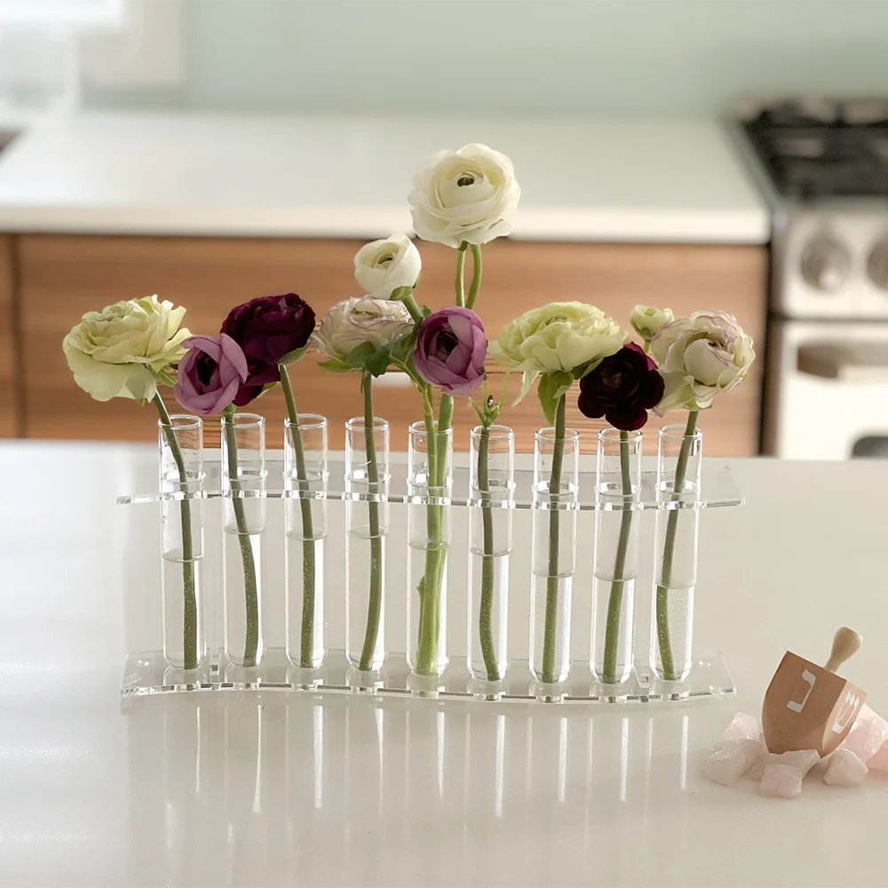 Modern Lucite Tube Flower Vase