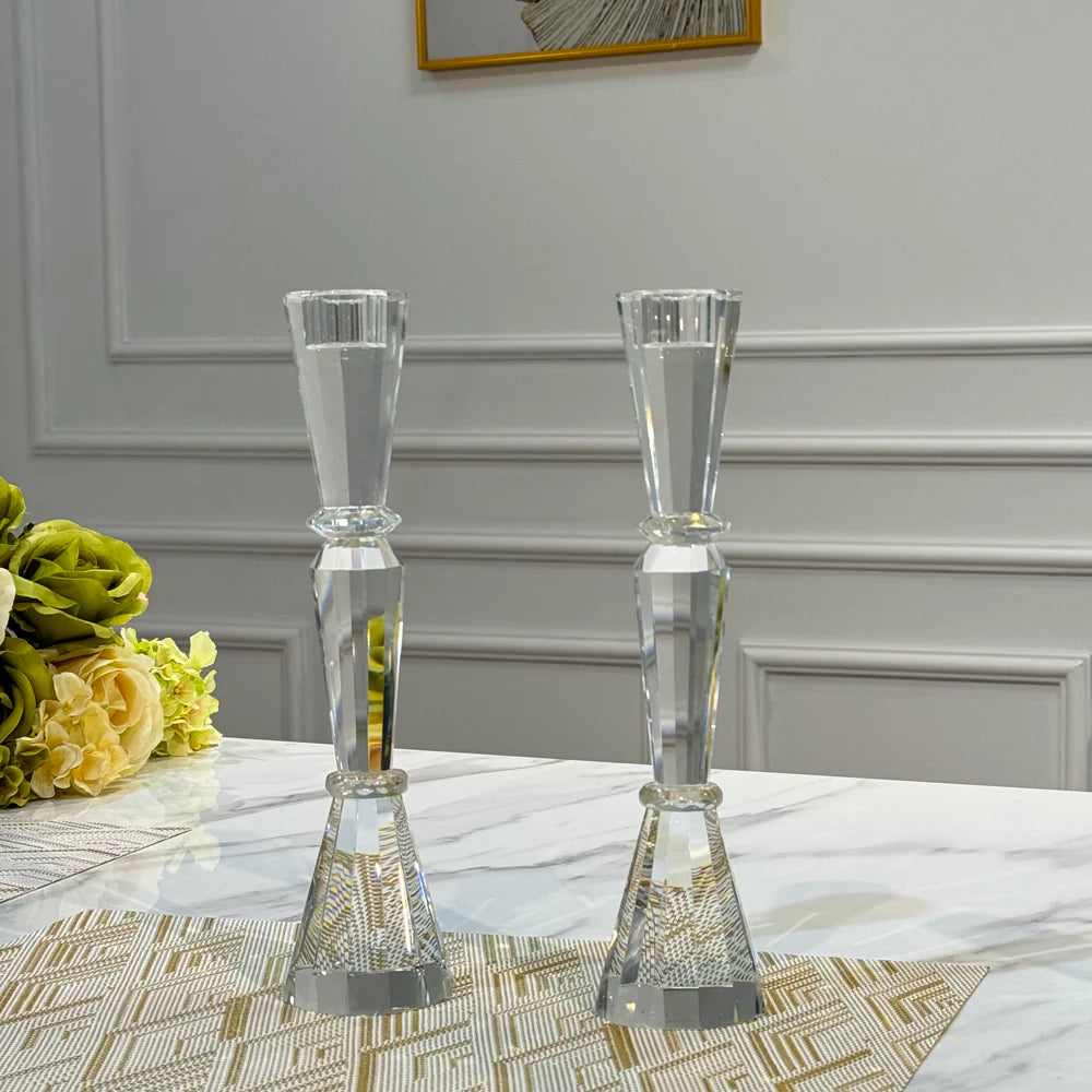 Tall Crystal Candlesticks