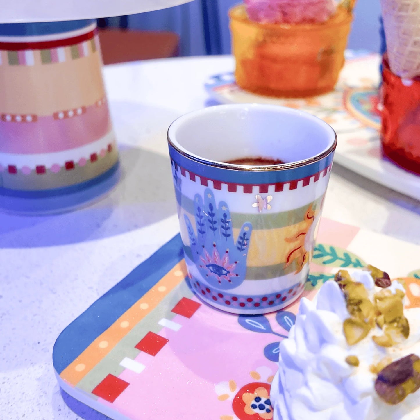 Porcelain Espresso Cup With Saucer/Lid